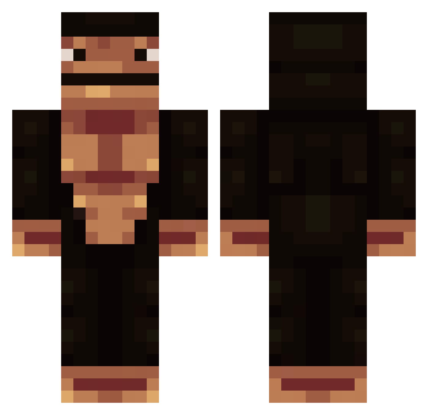 blqwsy Minecraft skin, front and back view