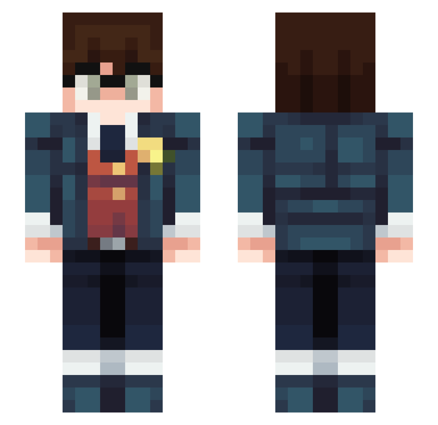 InfiniteAmethyst Minecraft skin, front and back view
