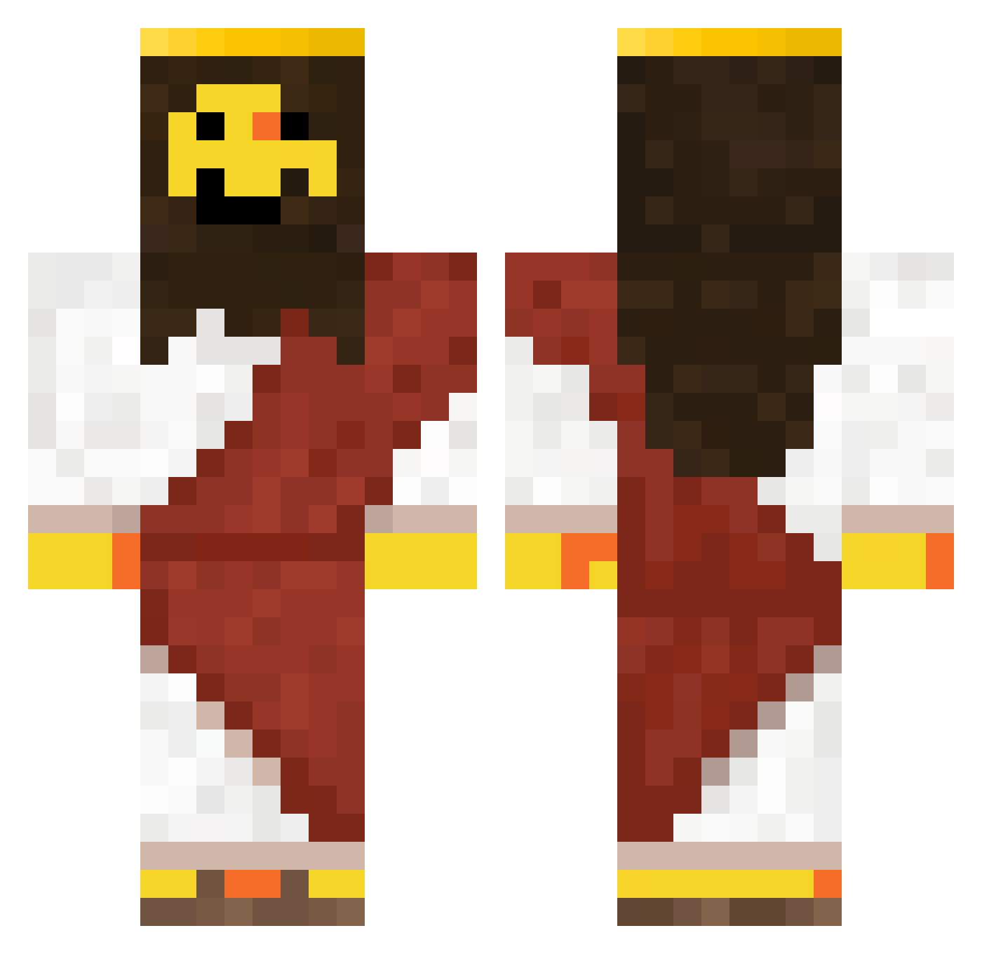 Balack Minecraft skin, front and back view
