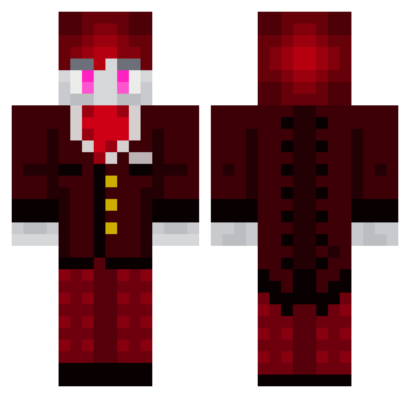 WICKED_MUFFIN Minecraft skin, front and back view