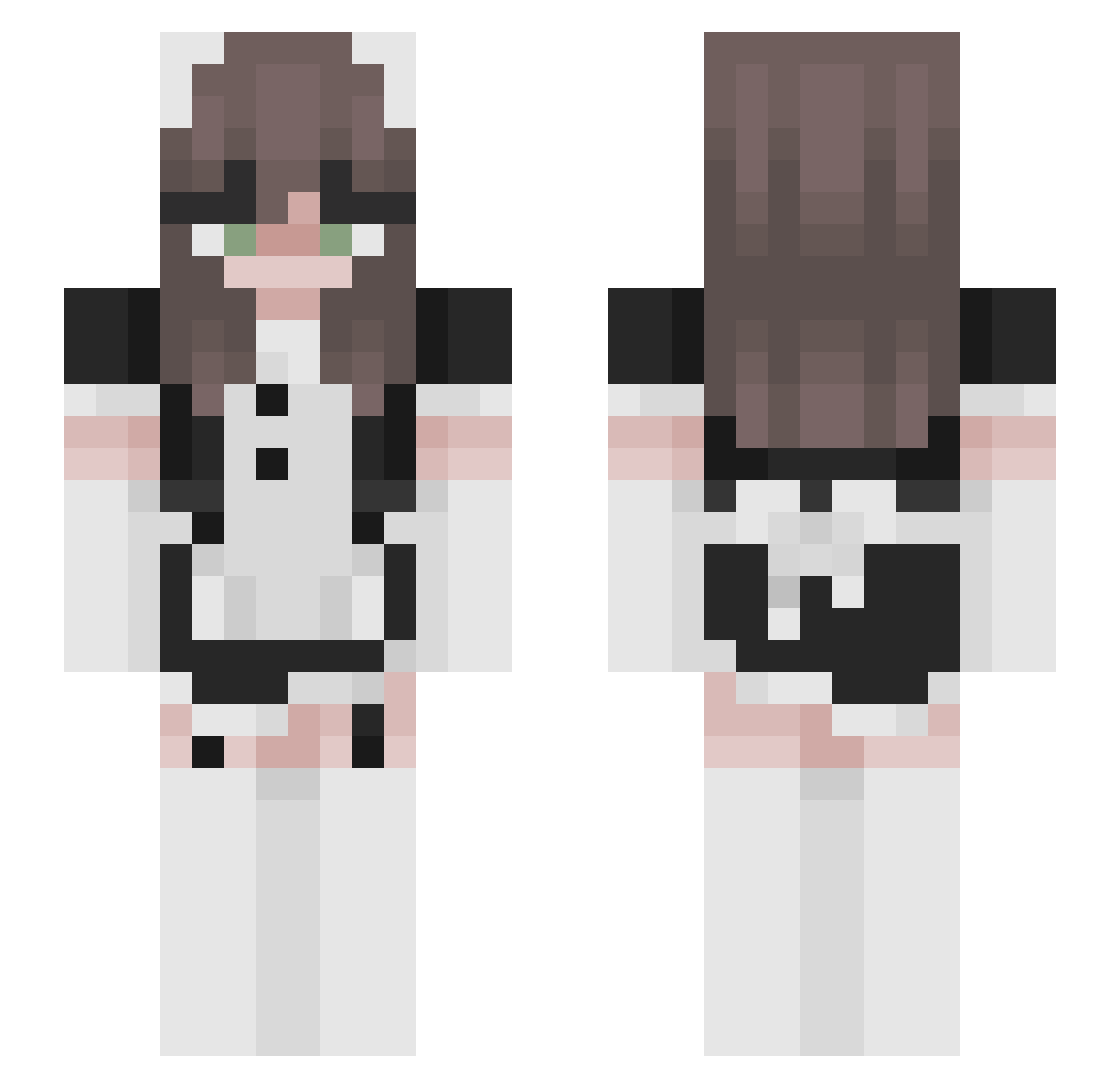 Hidorax Minecraft skin, front and back view