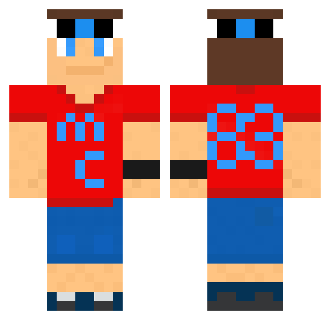 Mastercrafter83 Minecraft skin, front and back view