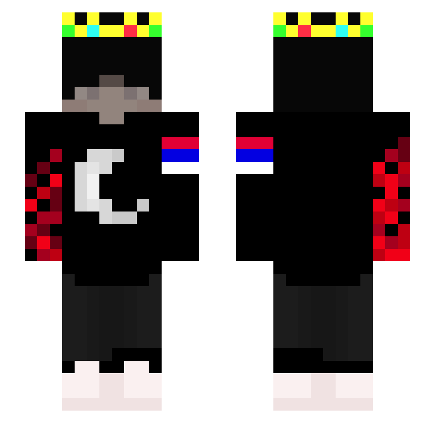 toskerica13 Minecraft skin, front and back view