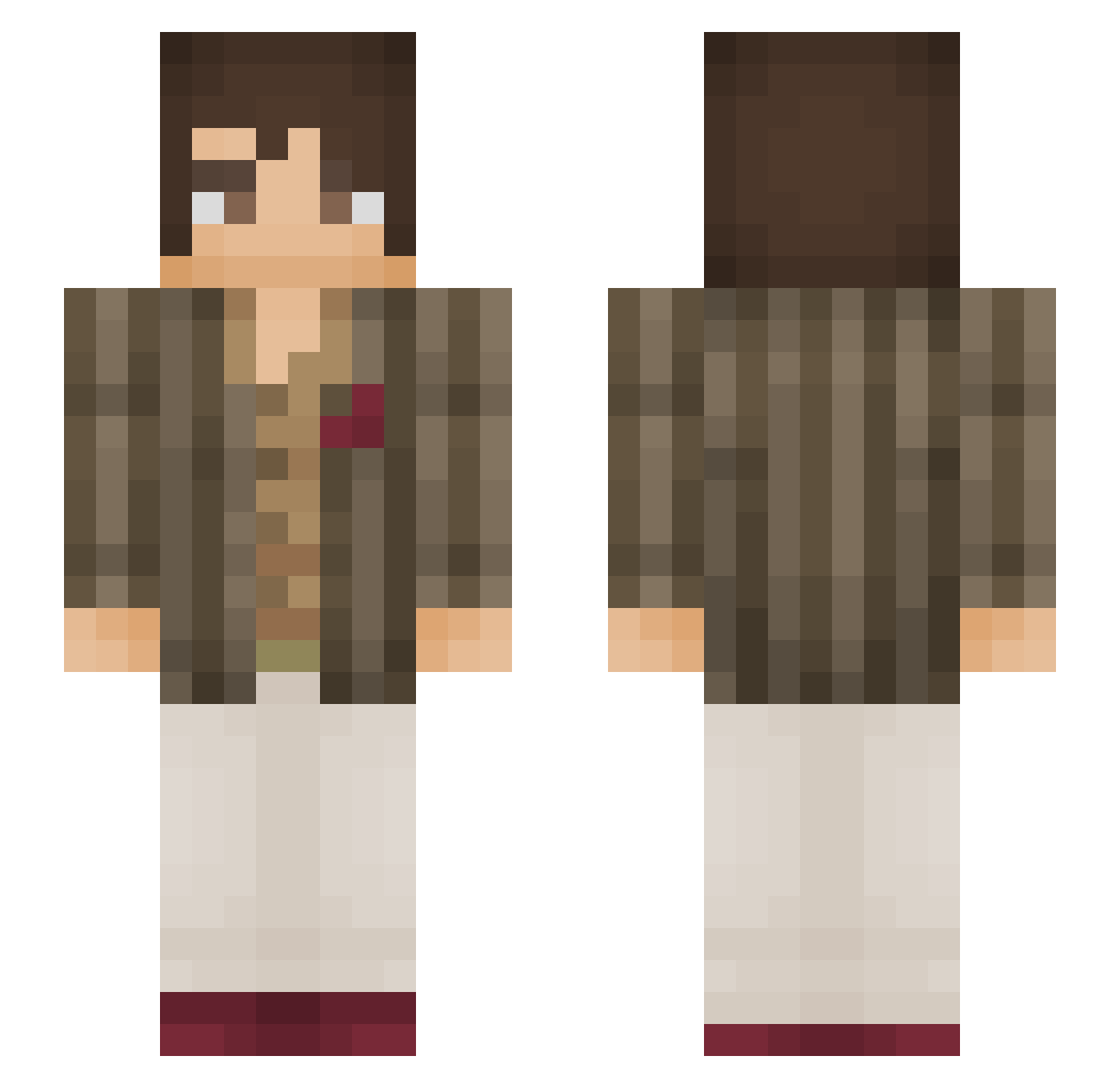 sliwwcia Minecraft skin, front and back view