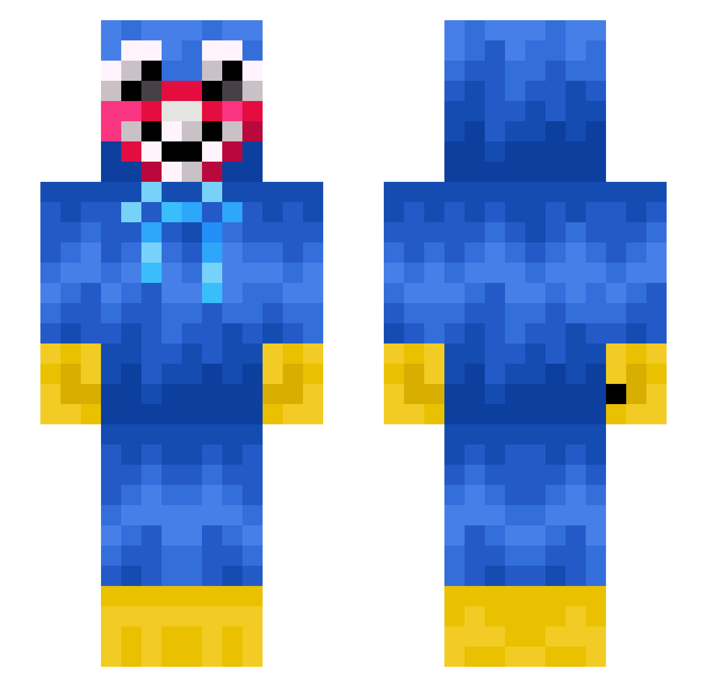 rolodawg Minecraft skin, front and back view