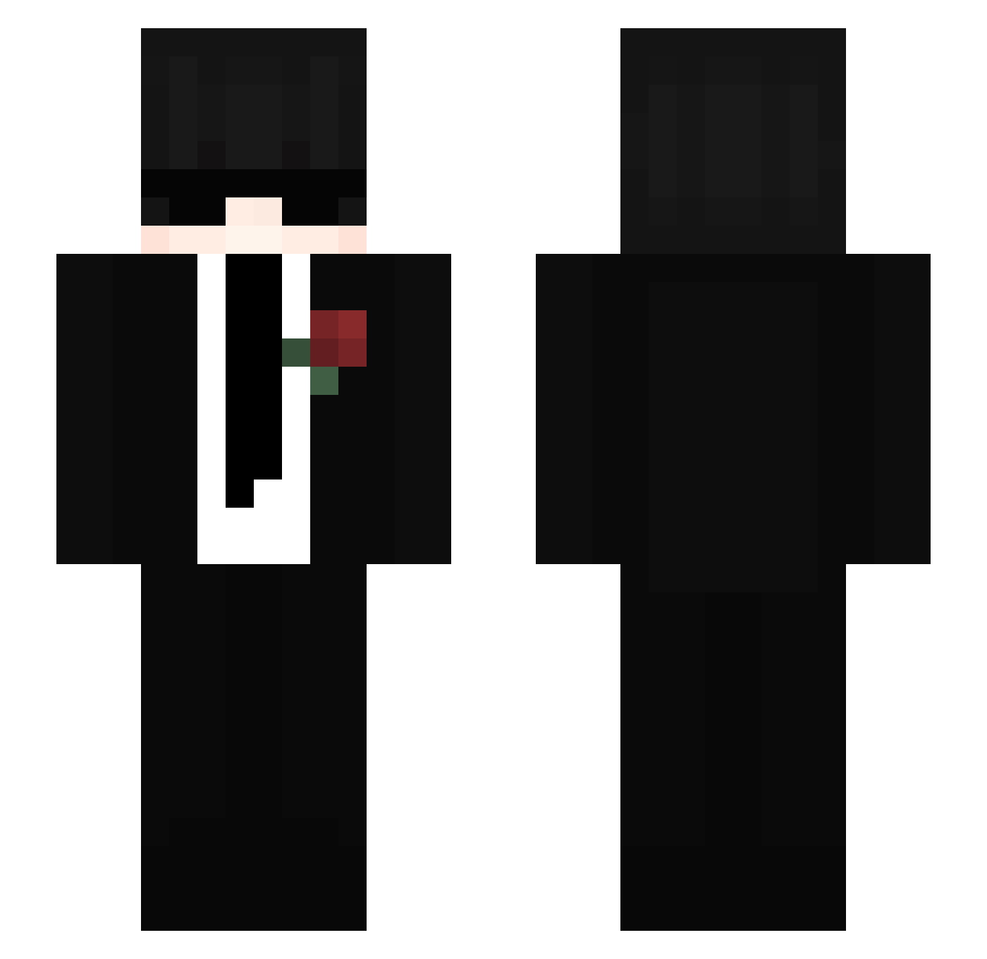 yicano Minecraft skin, front and back view