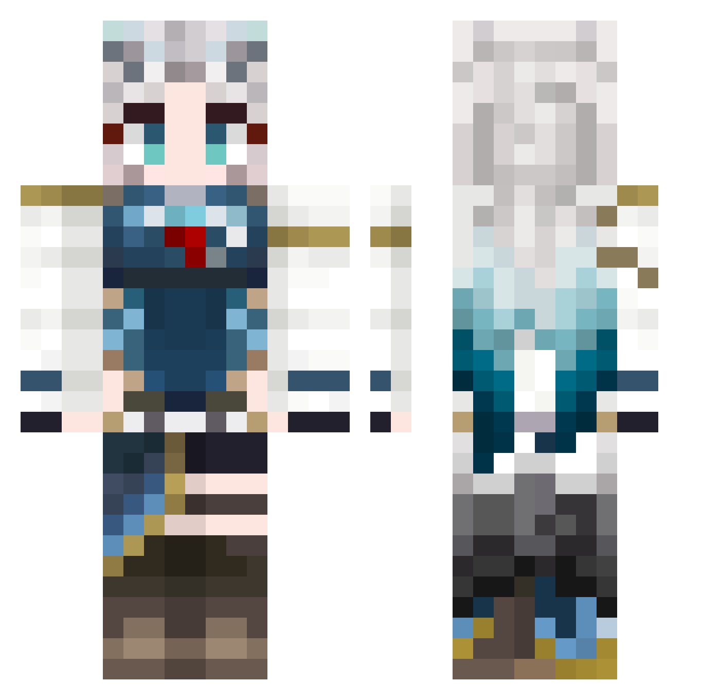 Superfreed Minecraft skin, front and back view