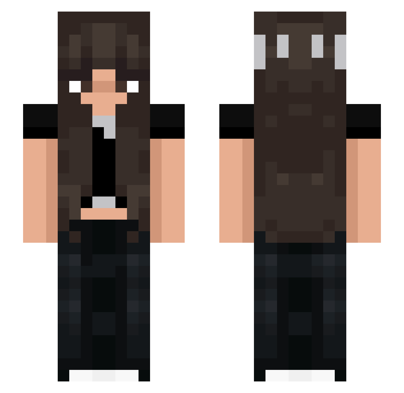 manishq Minecraft skin, front and back view