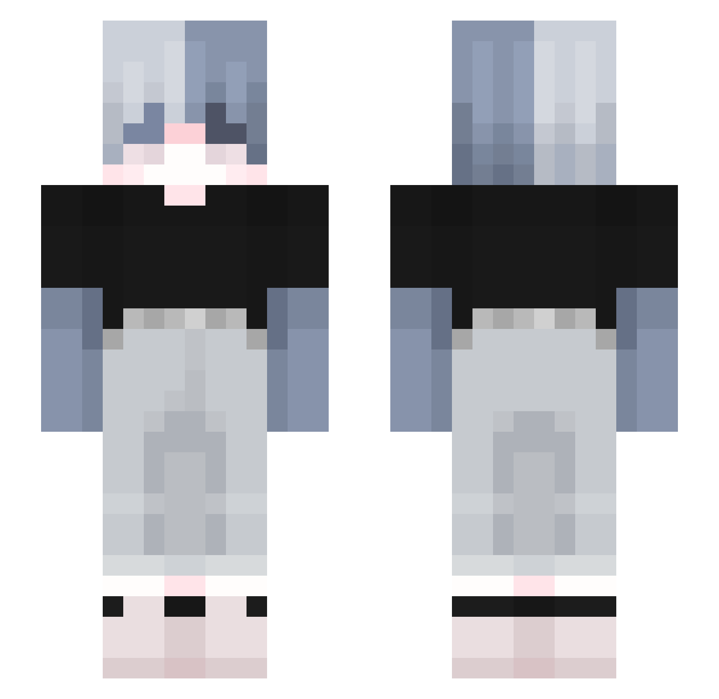 k8sai Minecraft skin, front and back view