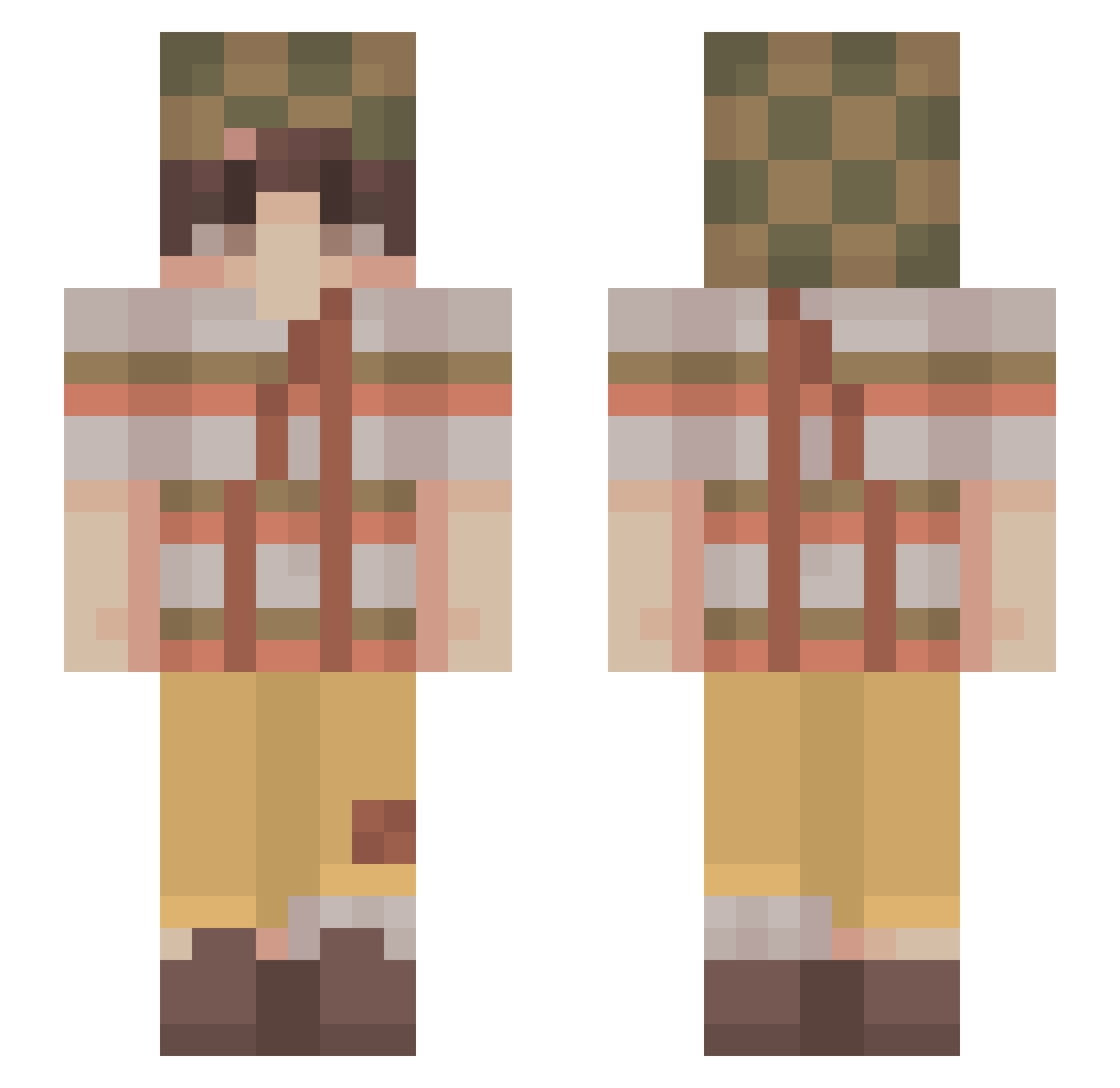 Faauull Minecraft skin, front and back view