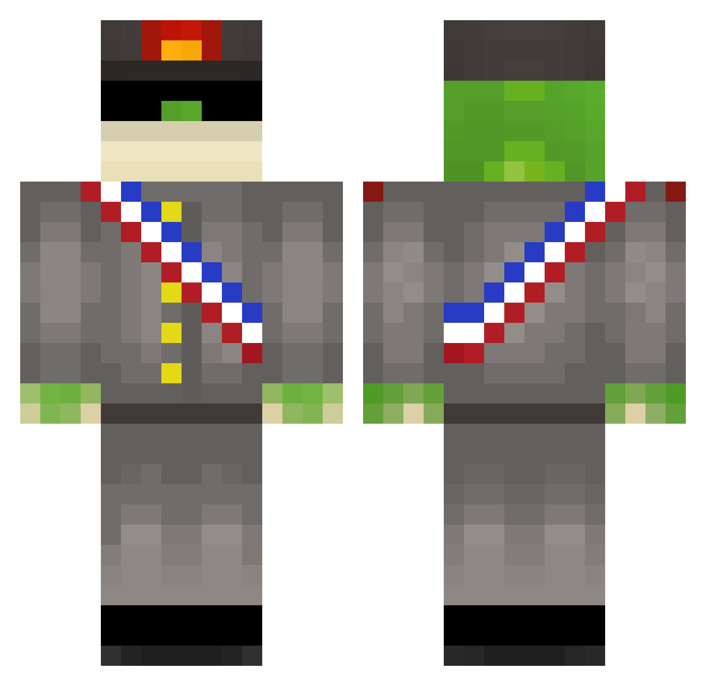 Frosch740 Minecraft skin, front and back view