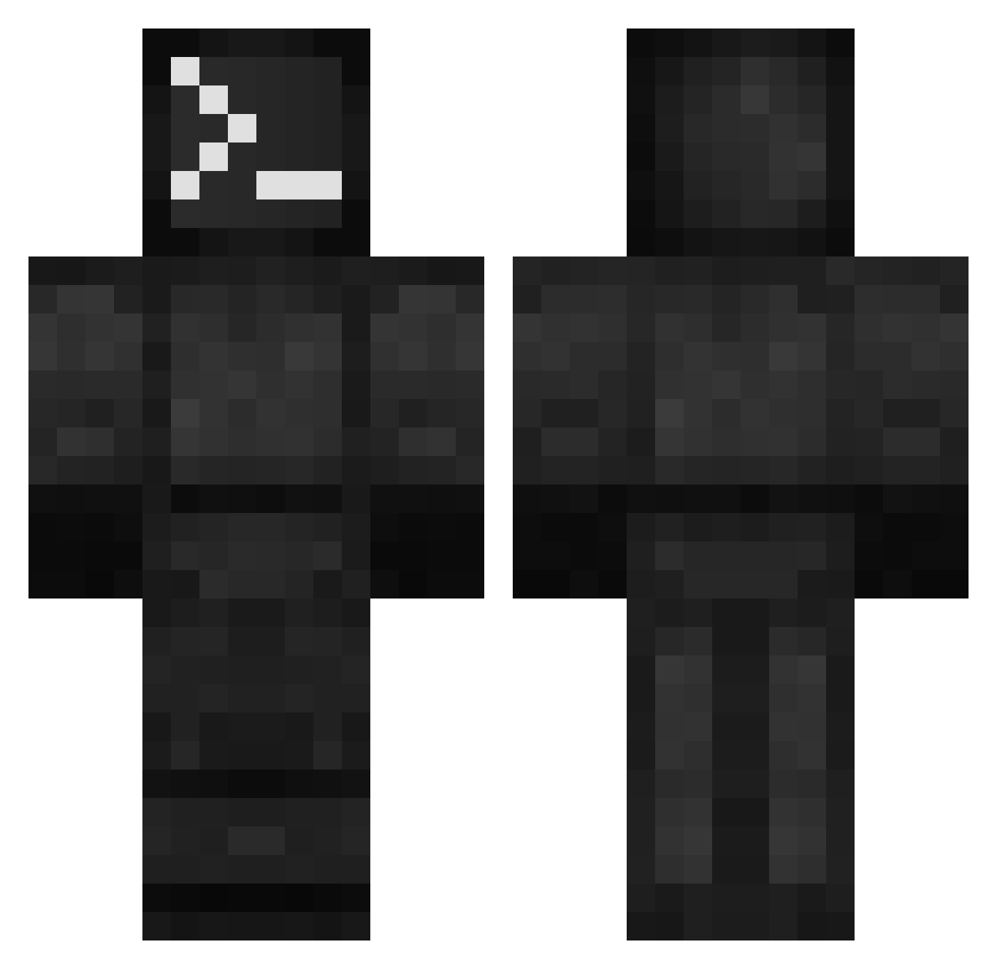 MrQ233 Minecraft skin, front and back view