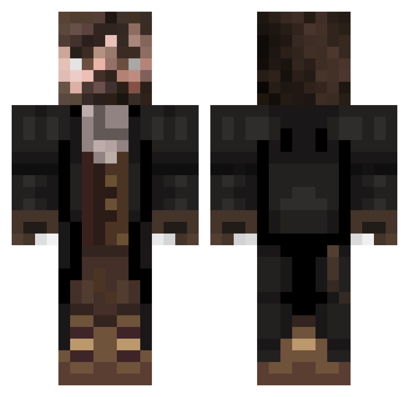 Quantyy Minecraft skin, front and back view