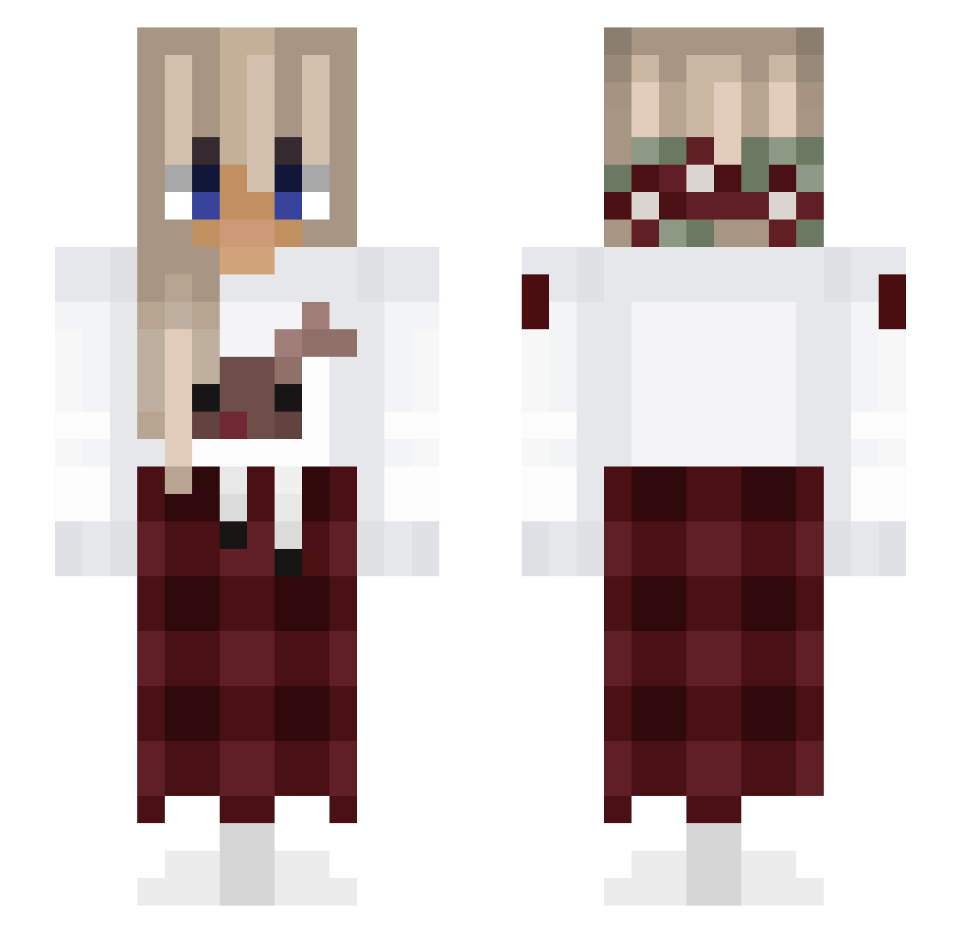 cchloe Minecraft skin, front and back view