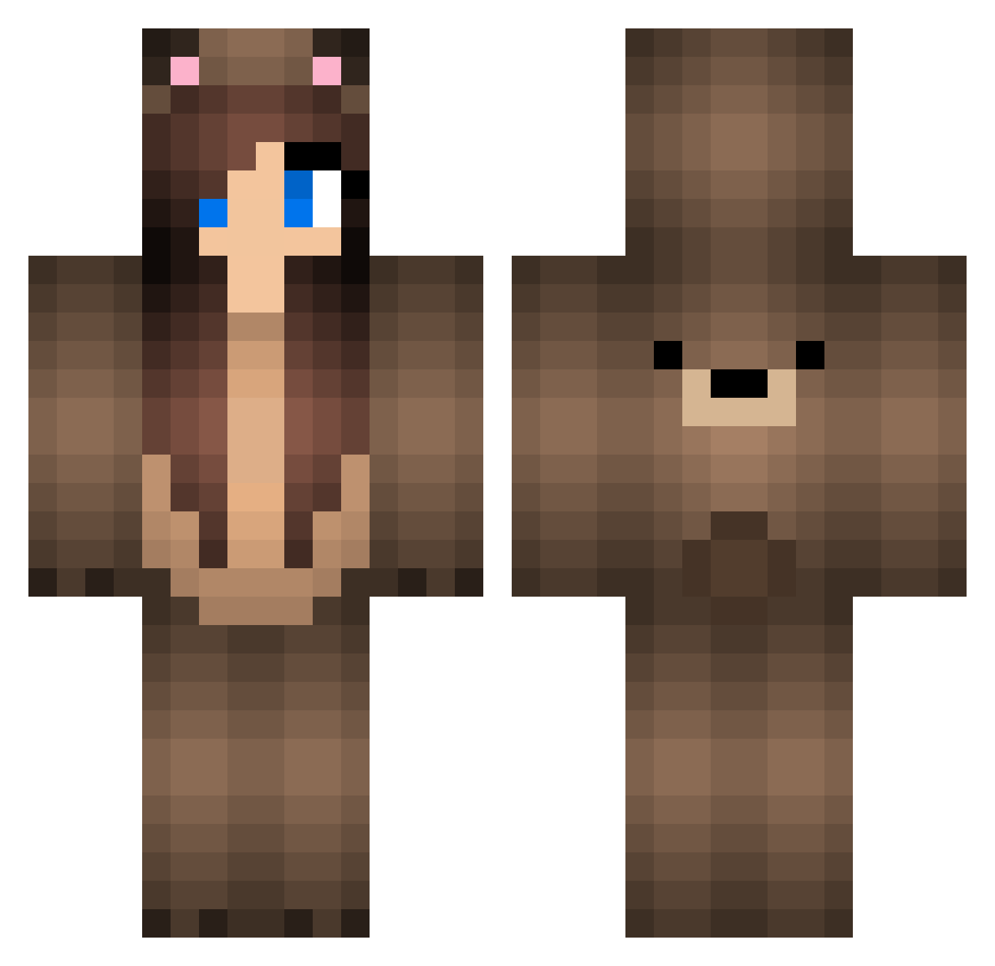 IdkTeig Minecraft skin, front and back view