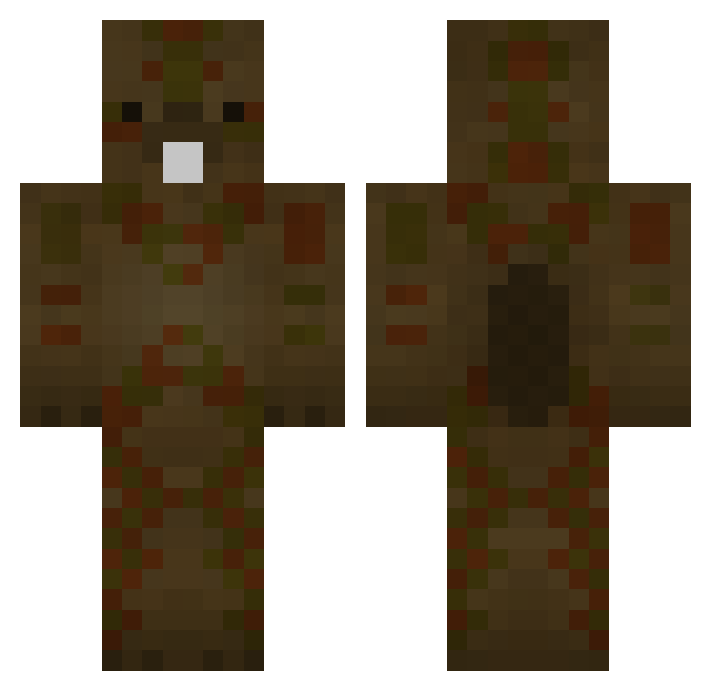 Hamadryades Minecraft skin, front and back view