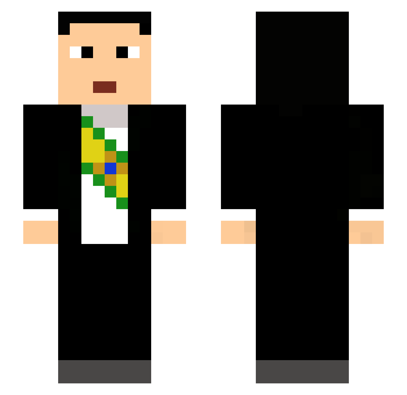 Getulio_Vargas_ Minecraft skin, front and back view