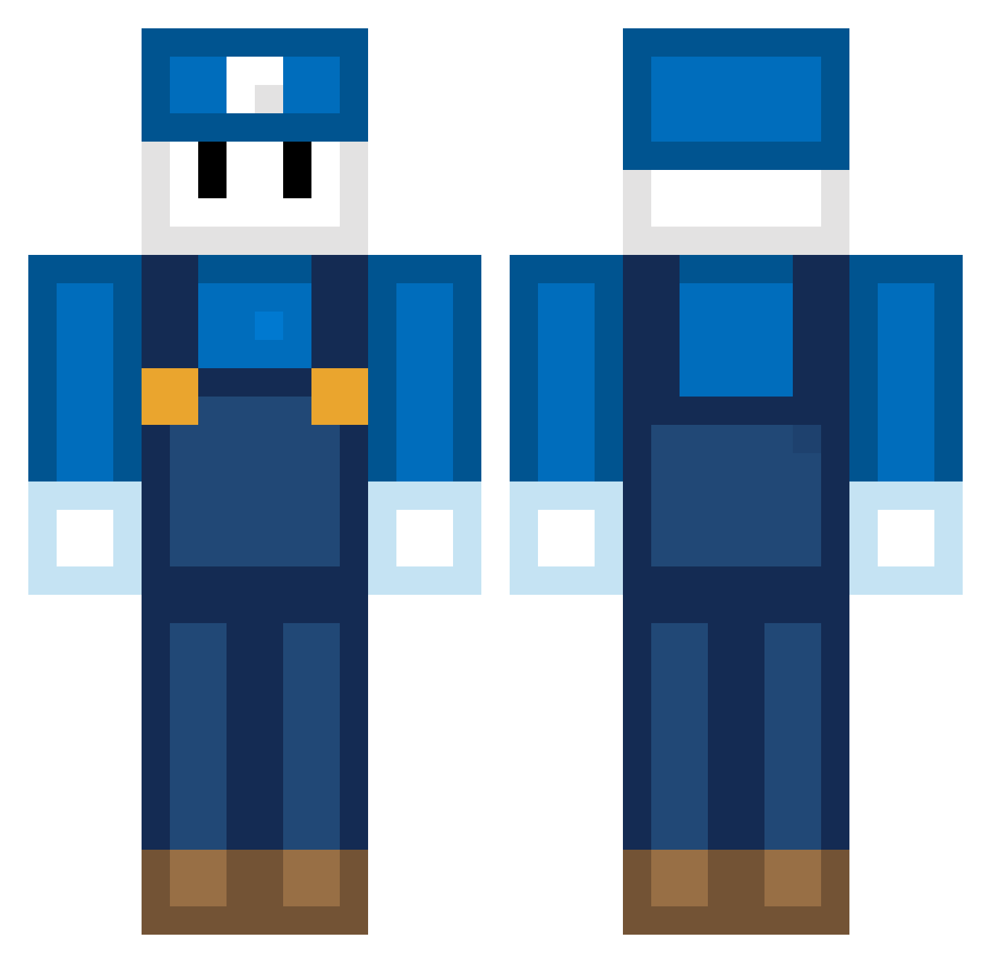 LukkeLakkeV3 Minecraft skin, front and back view