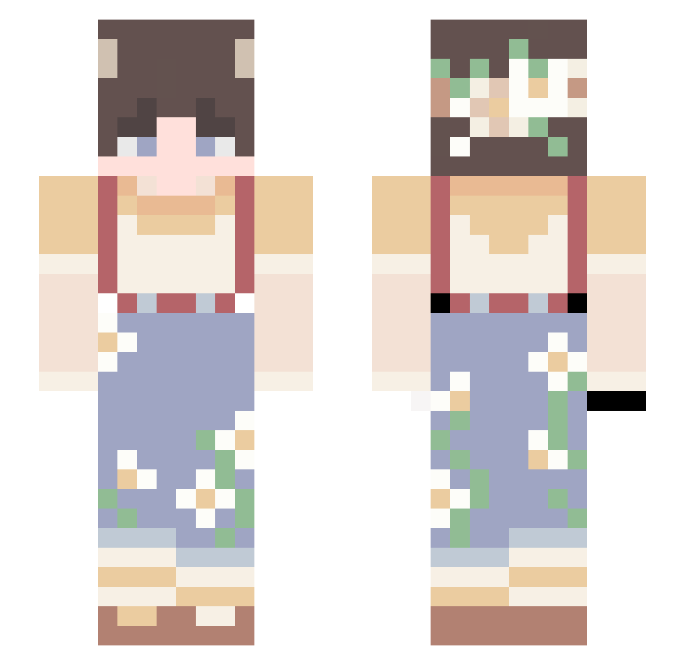 very_happy_ben Minecraft skin, front and back view