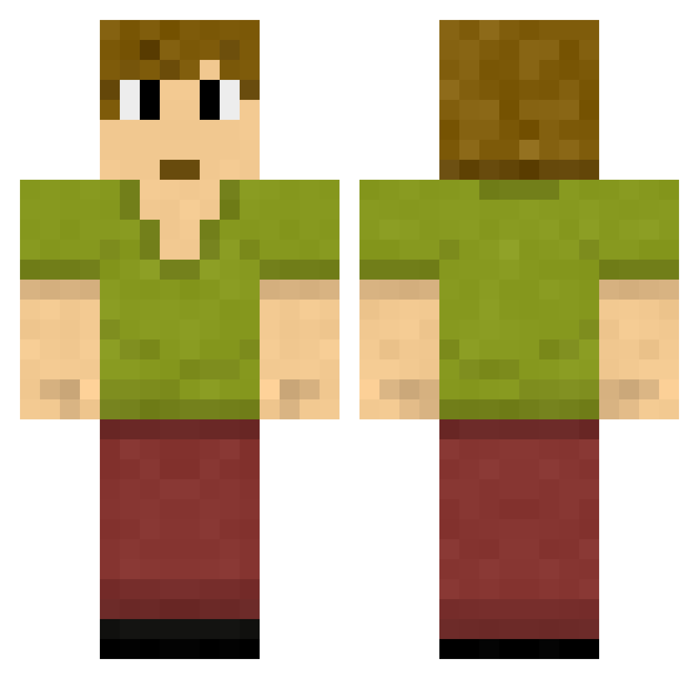 Methanol0 Minecraft skin, front and back view