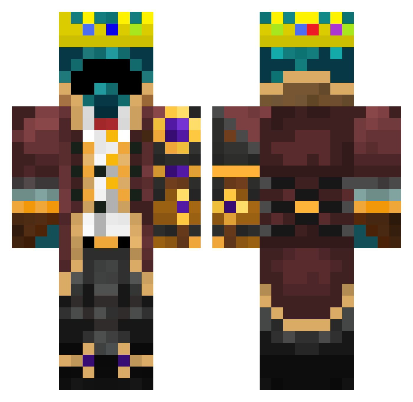 Perber121 Minecraft skin, front and back view