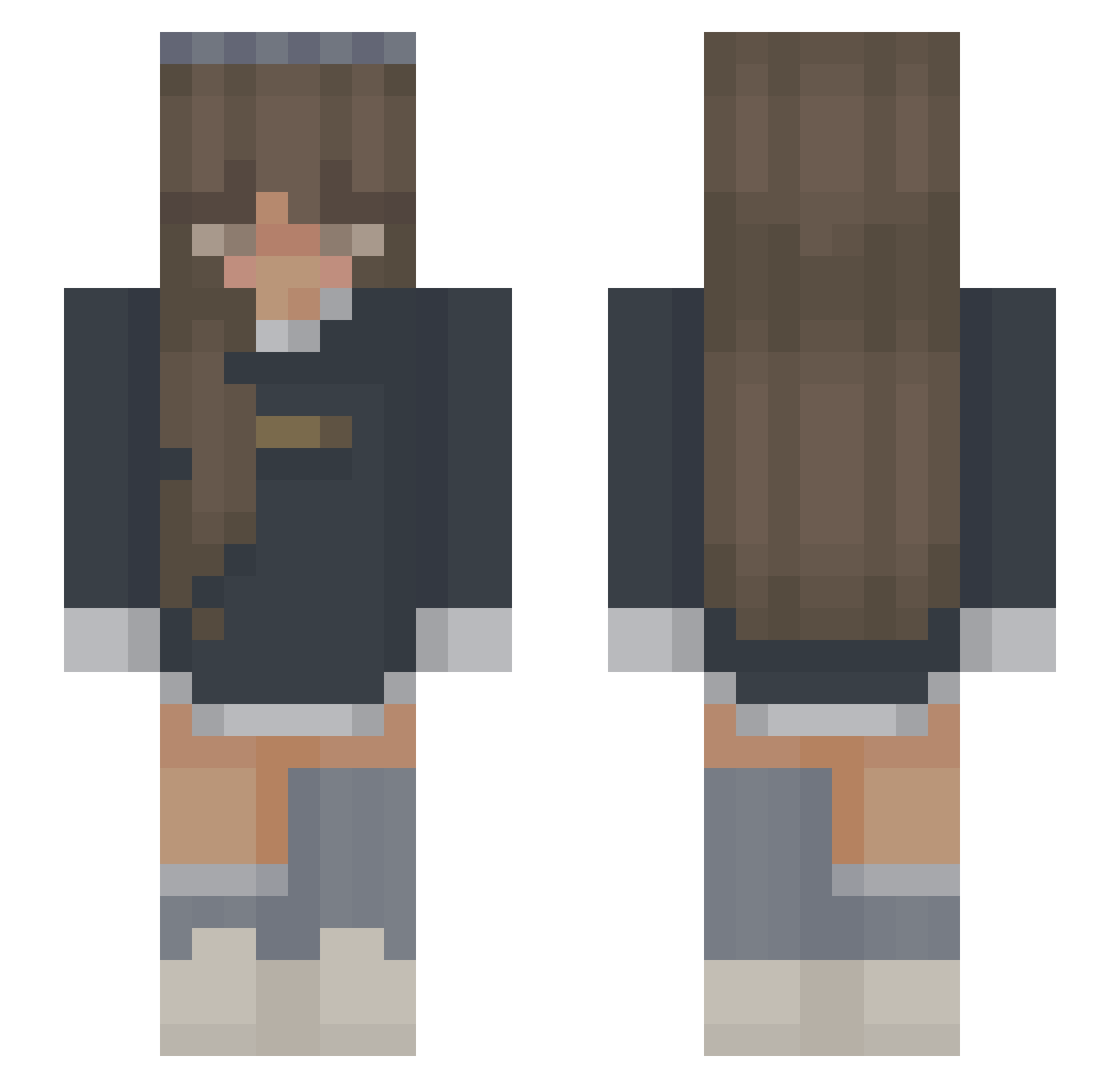 Toasteyyyy Minecraft skin, front and back view