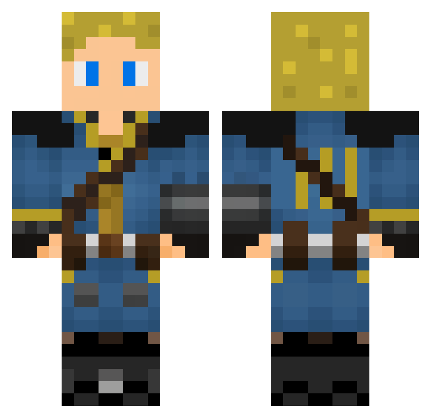 AdmiralHurricane Minecraft skin, front and back view