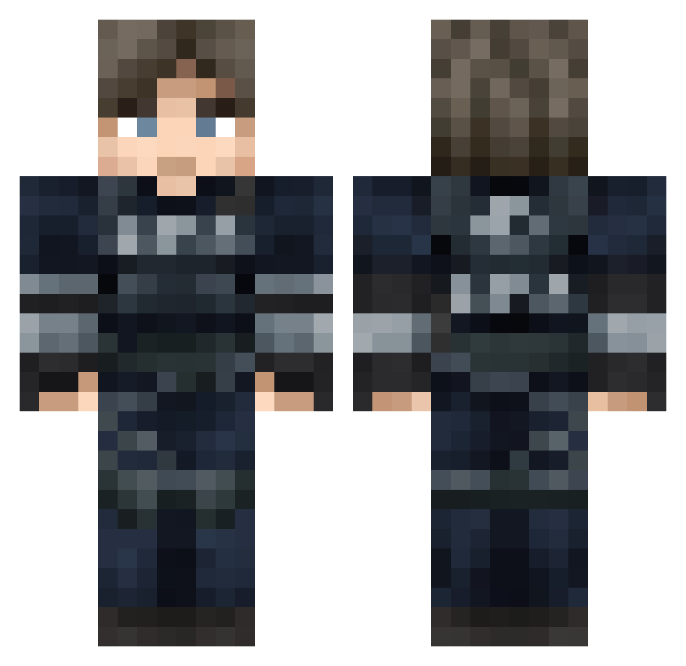 shorts123 Minecraft skin, front and back view