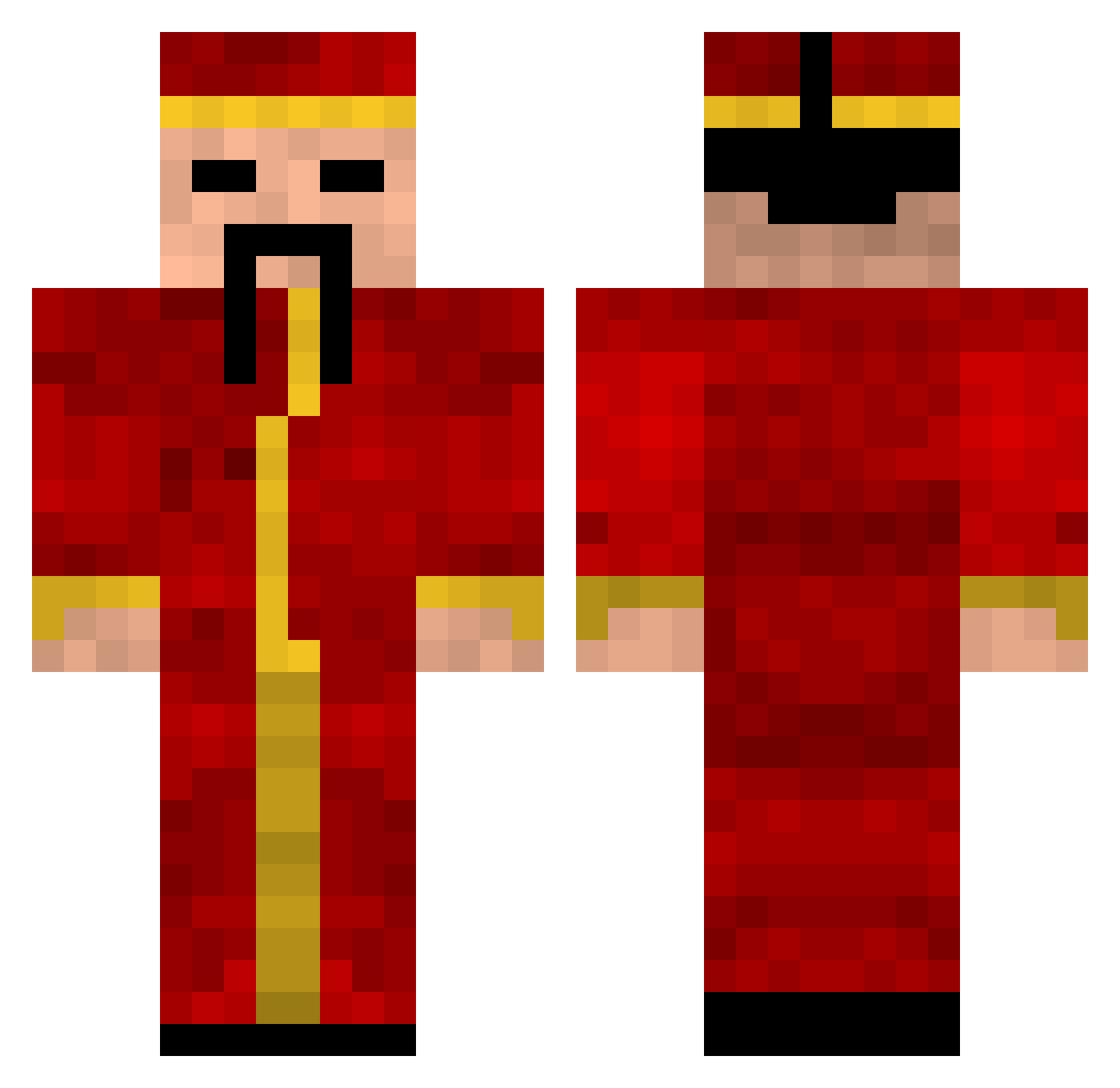 huntez13 Minecraft skin, front and back view
