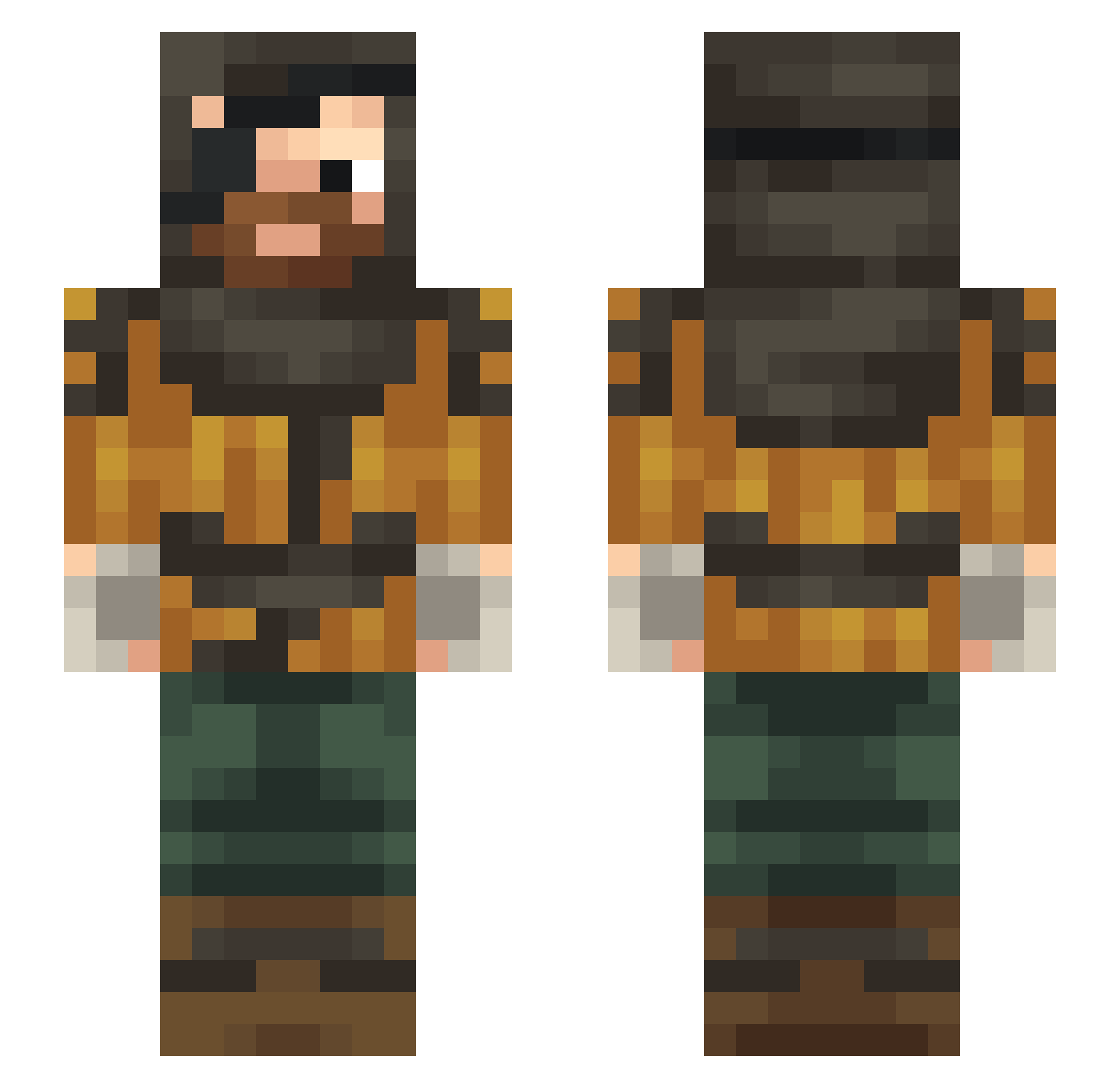 mrGnomsky Minecraft skin, front and back view