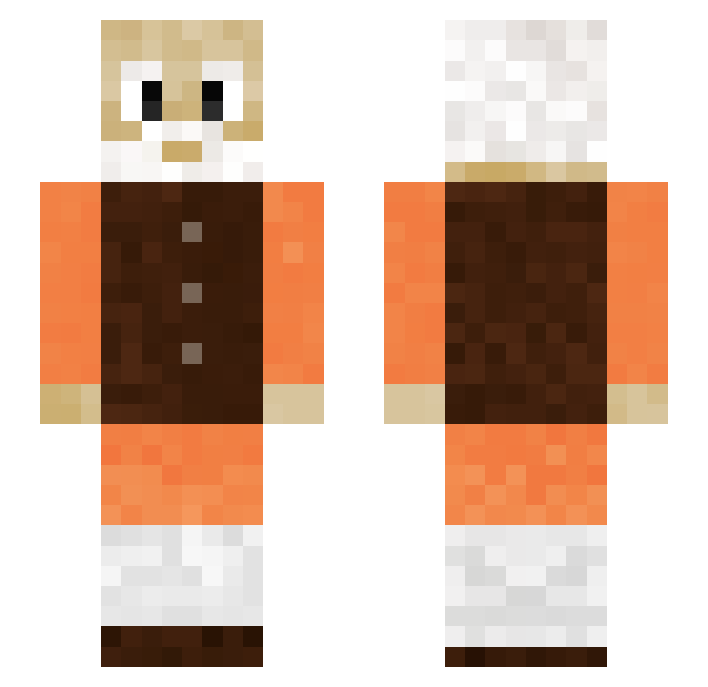 Sharpeyy Minecraft skin, front and back view