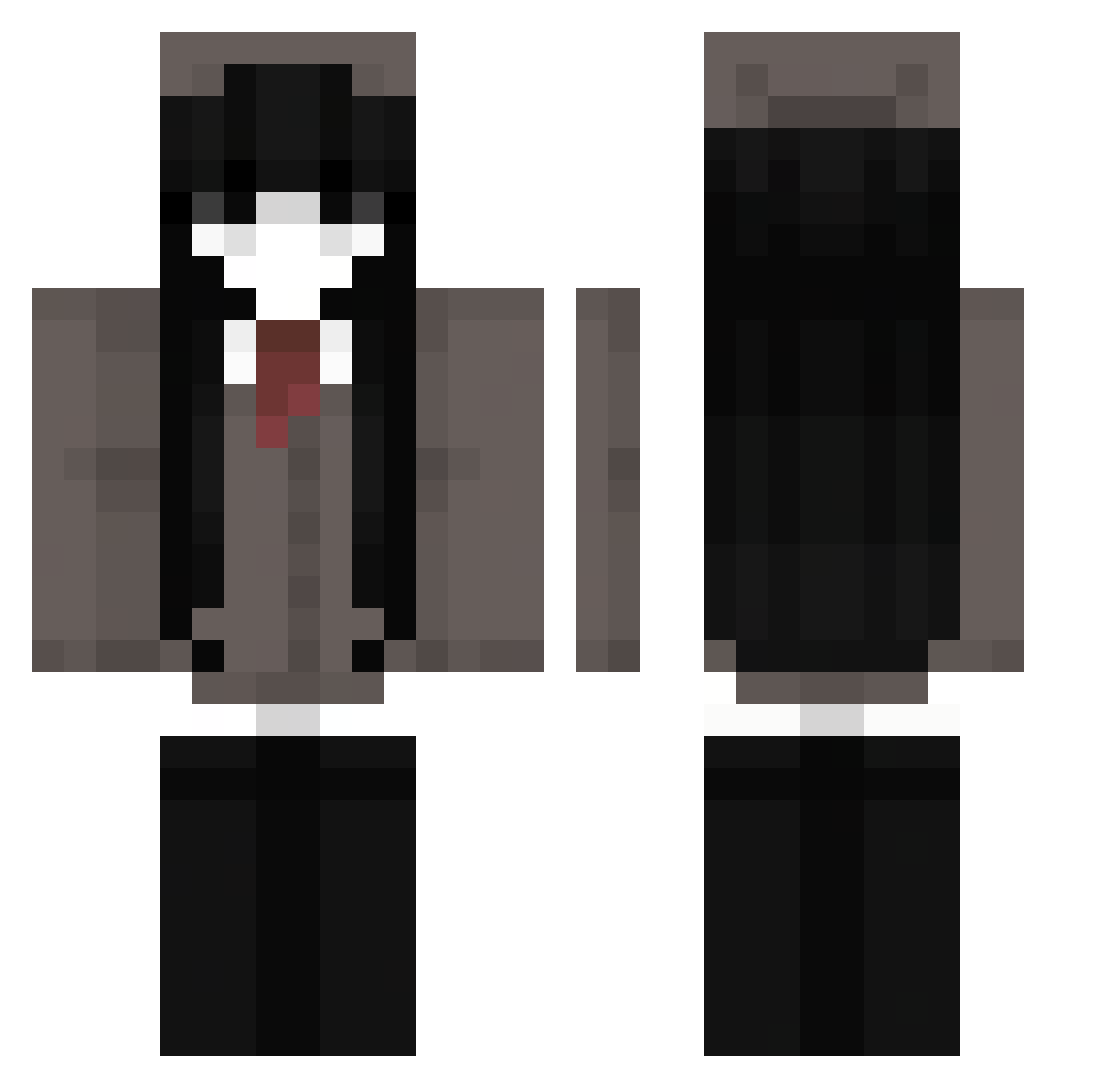 MySoftThighs Minecraft skin, front and back view