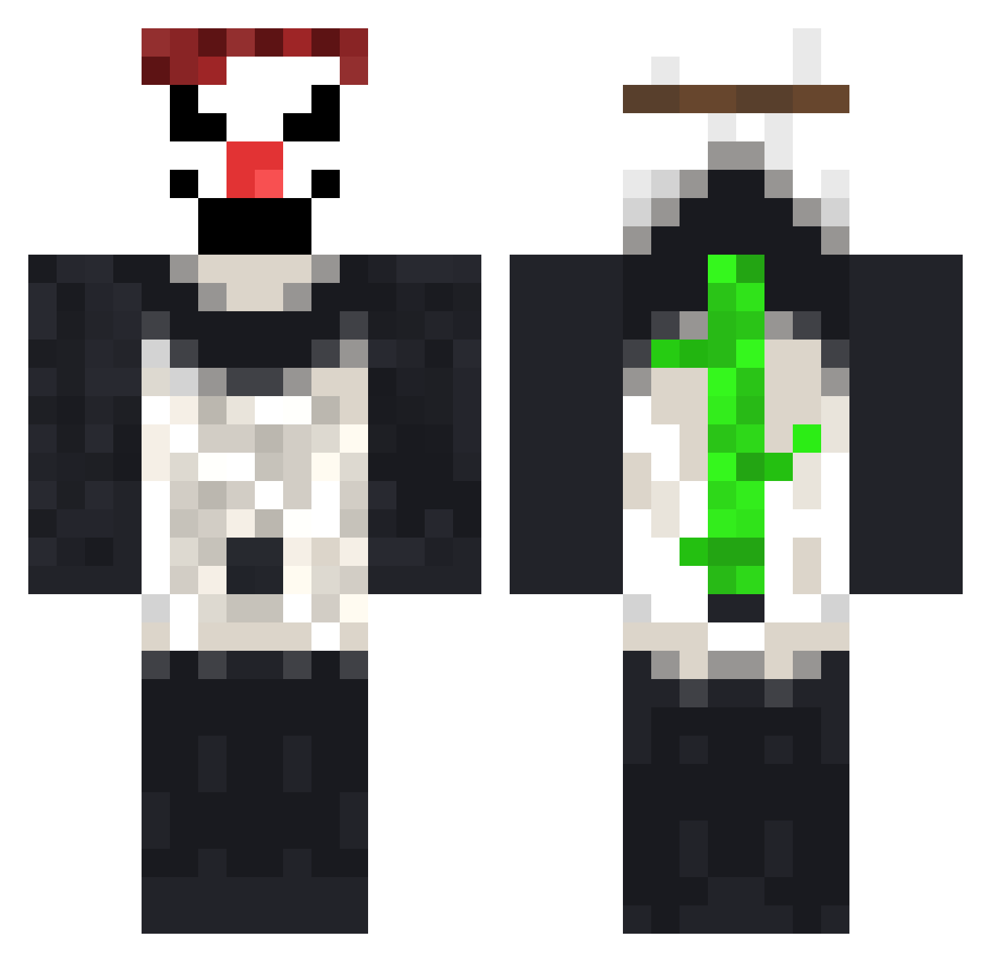 ImZeroHD Minecraft skin, front and back view