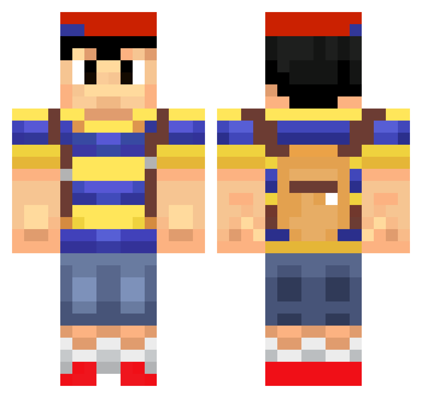 GreatNoontide Minecraft skin, front and back view