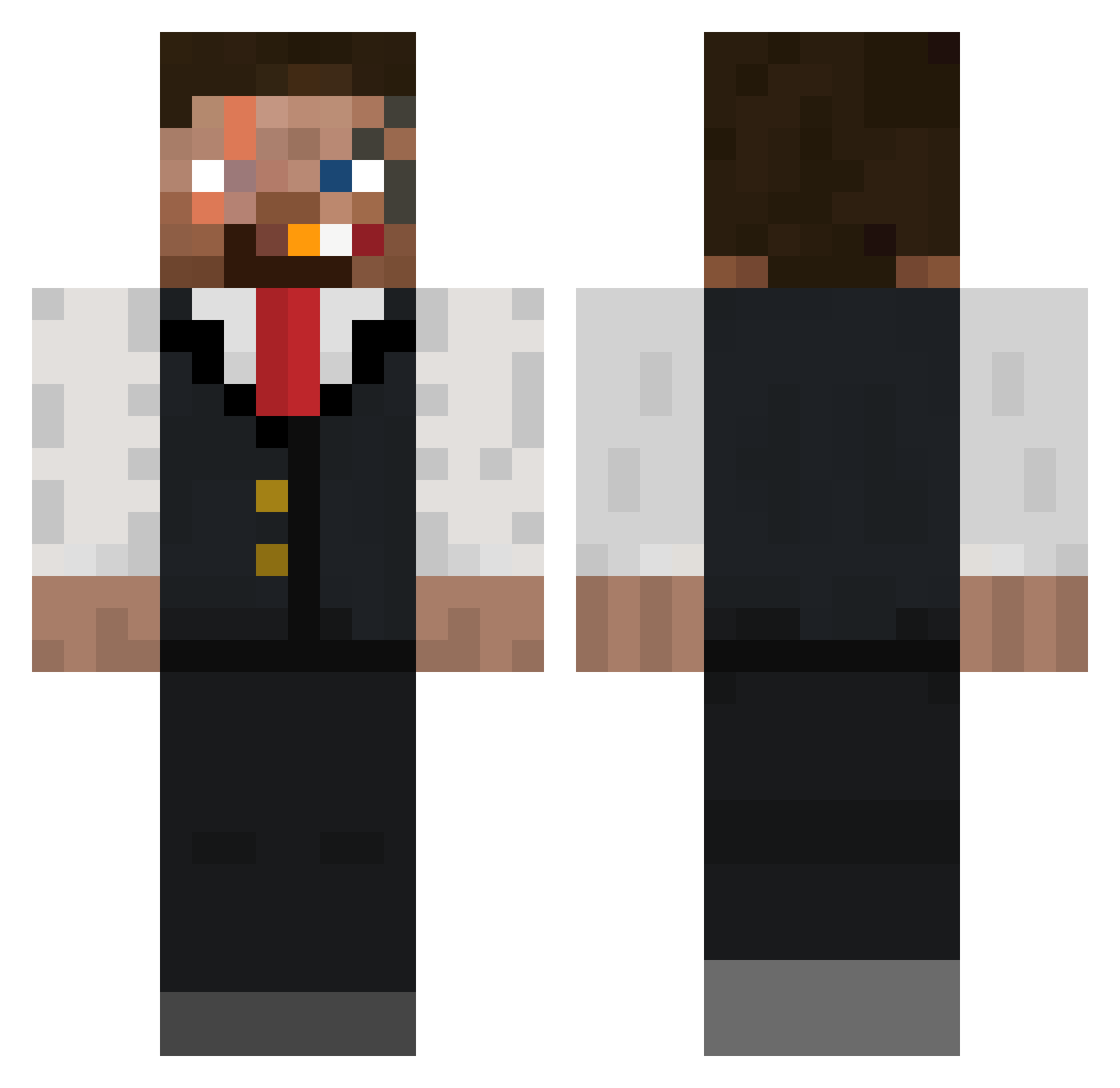 Rugsi Minecraft skin, front and back view