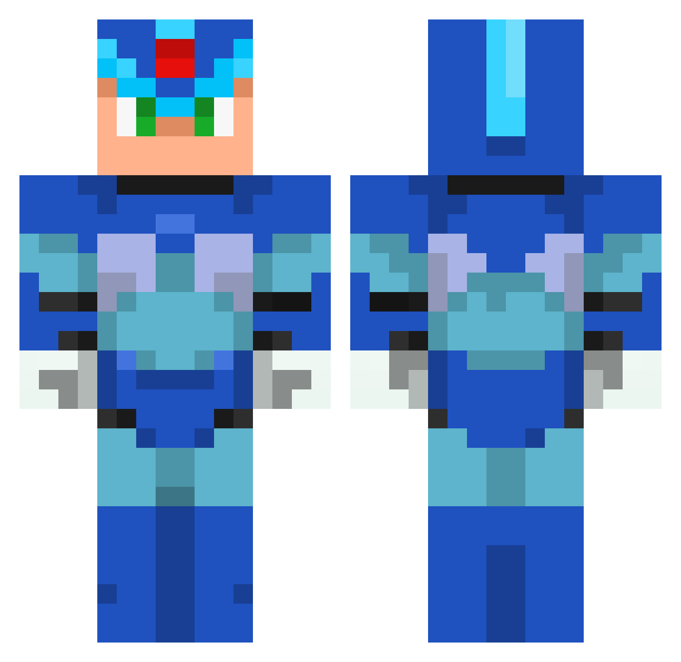 Arctian Minecraft skin, front and back view