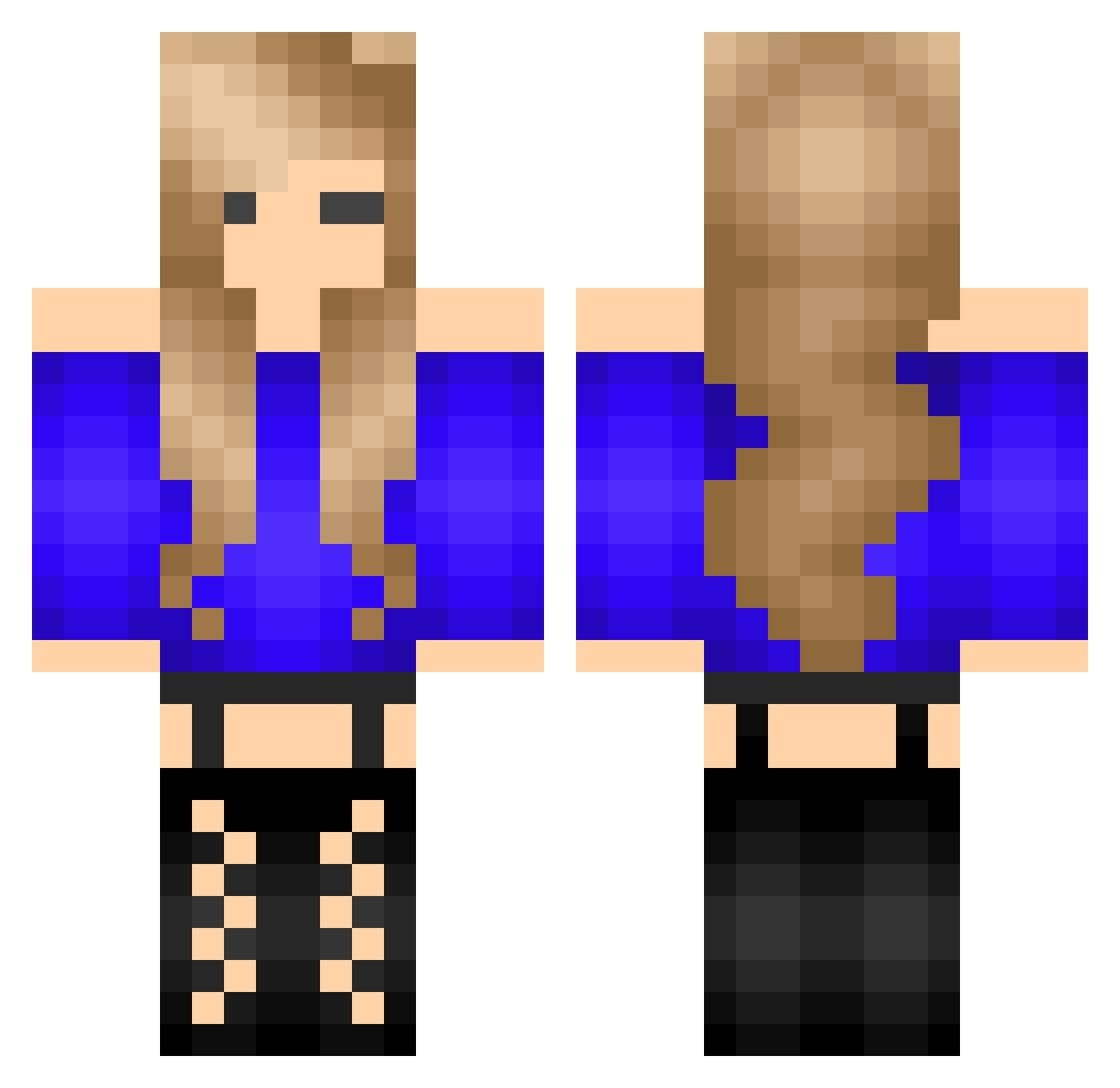 WaxFlower Minecraft skin, front and back view