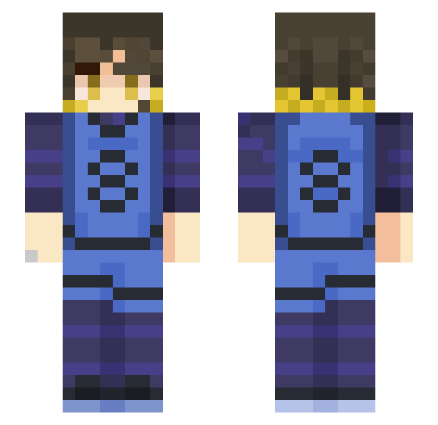 OvegitaGamer Minecraft skin, front and back view