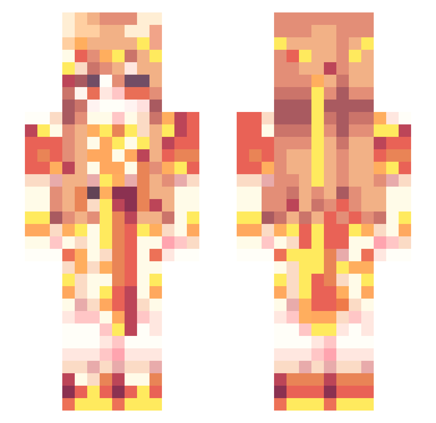 bronyakurumi Minecraft skin, front and back view