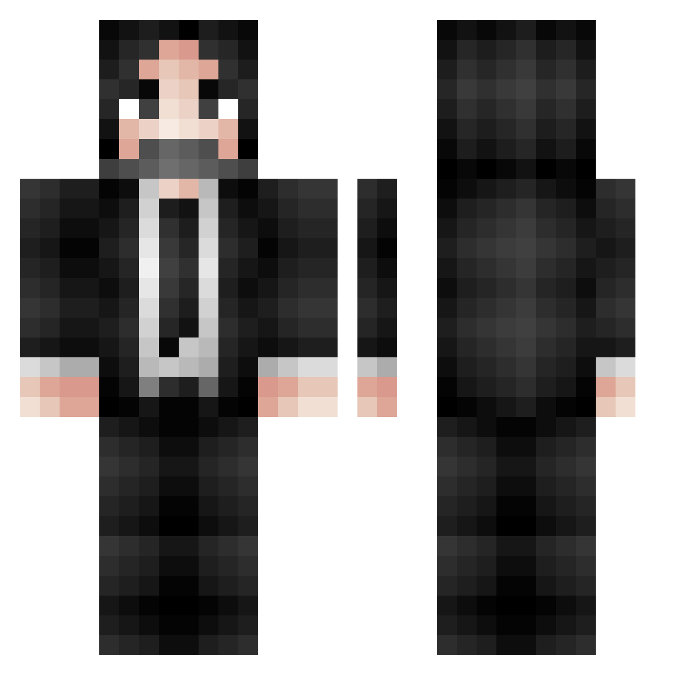 CisCai Minecraft skin, front and back view
