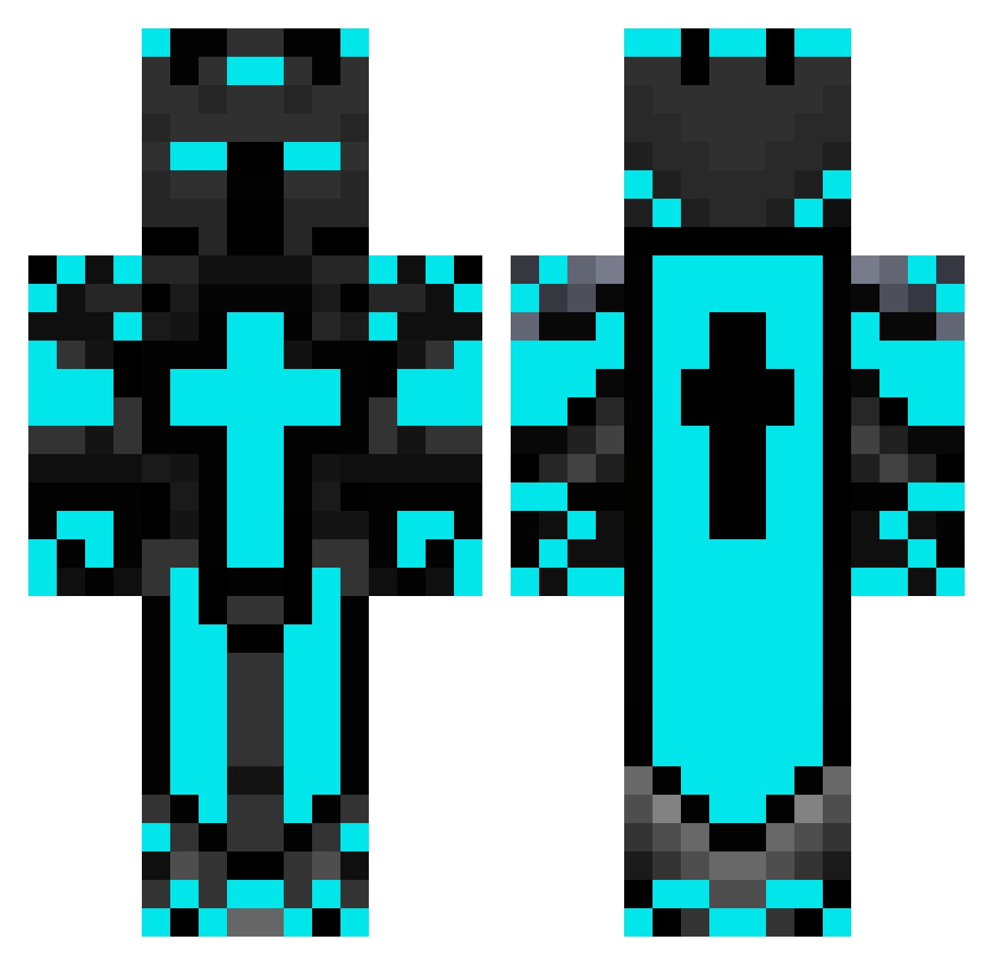 WILMvS Minecraft skin, front and back view