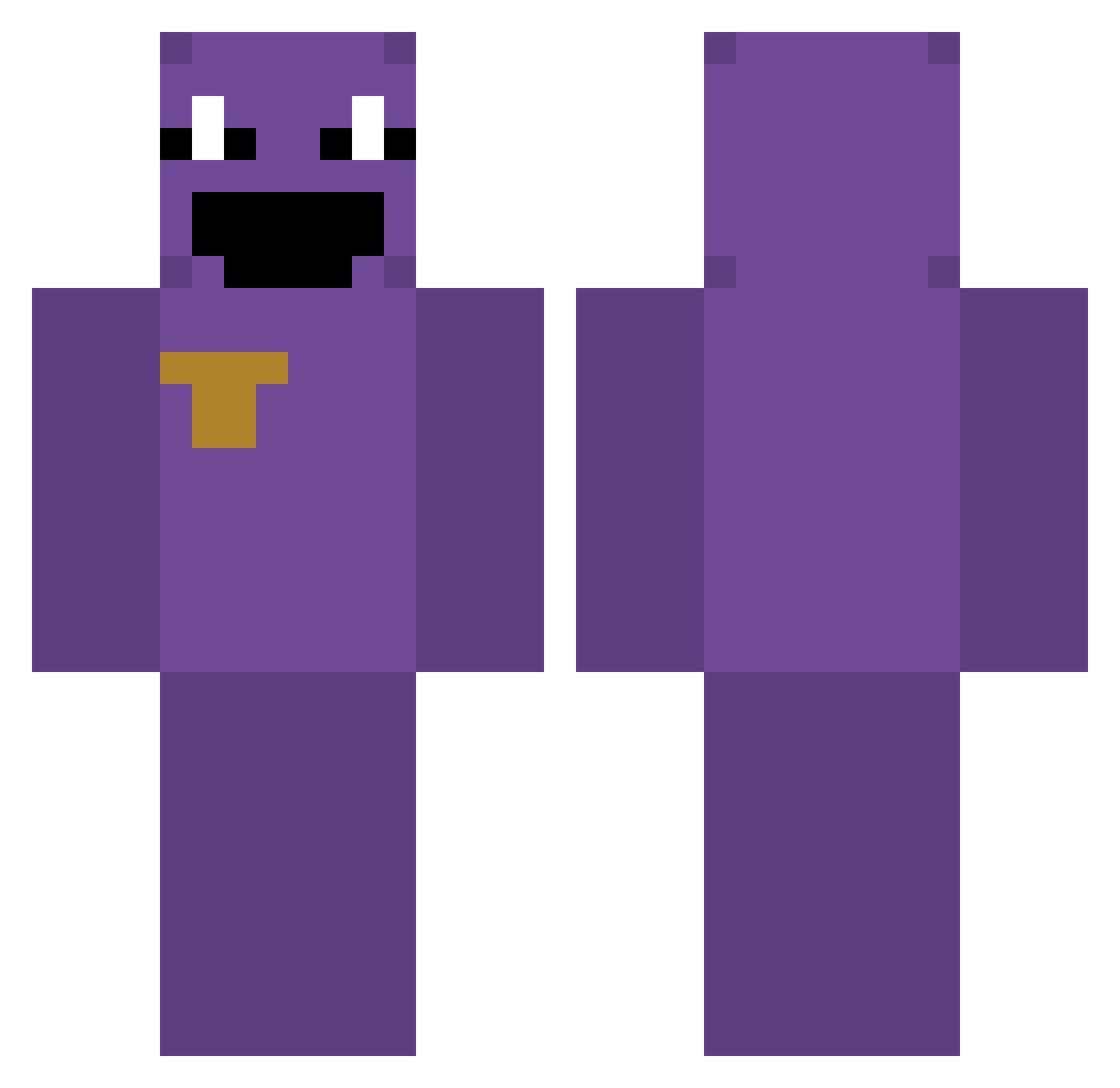 Wilzu48 Minecraft skin, front and back view