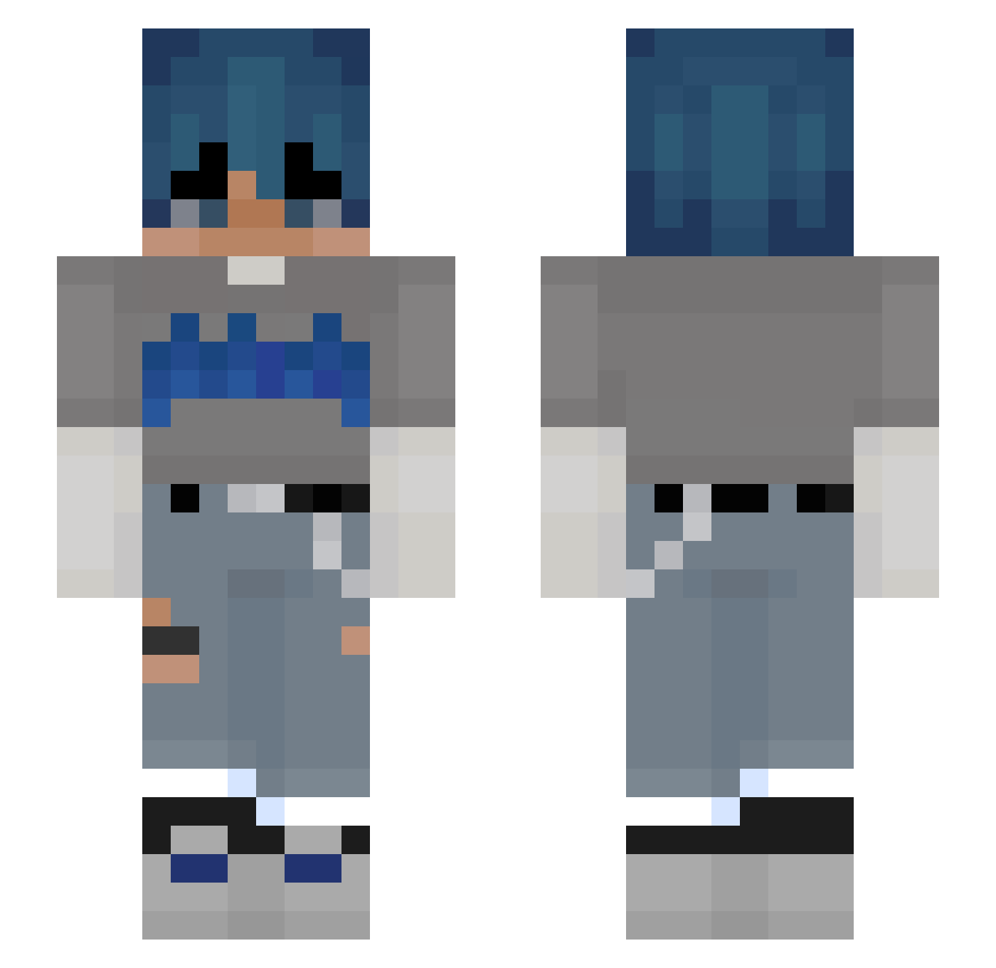 Celexaa Minecraft skin, front and back view