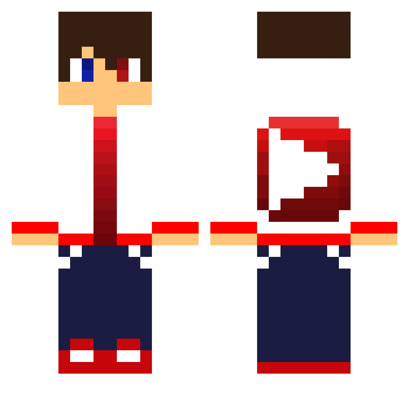 thegoldminecraf Minecraft skin, front and back view