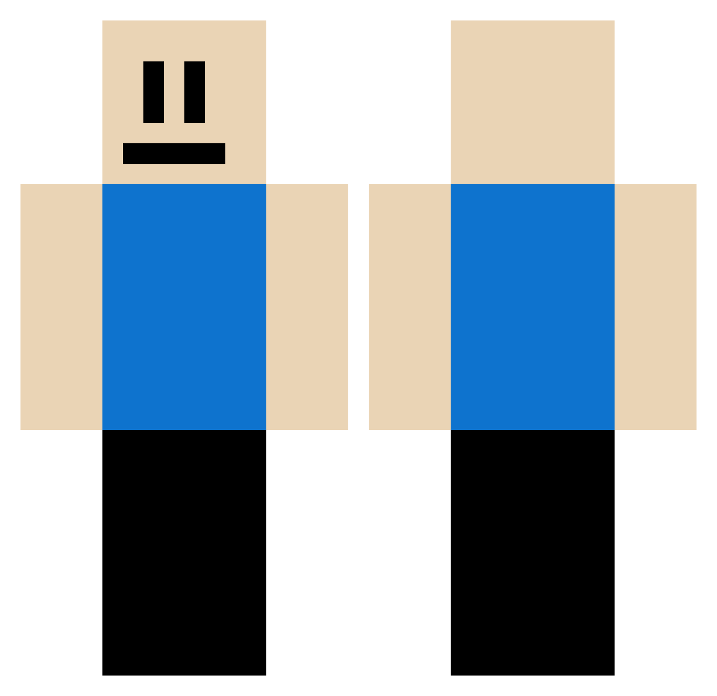 moedermier Minecraft skin, front and back view