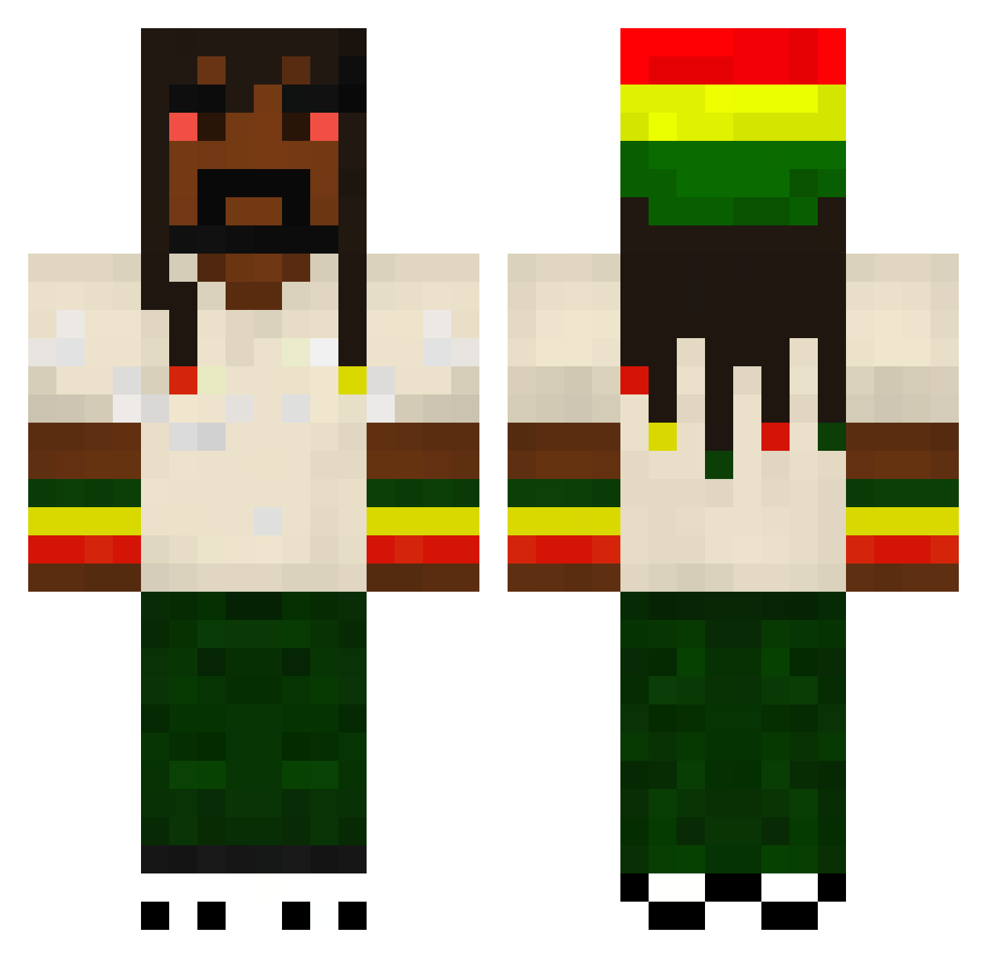 Baccia Minecraft skin, front and back view