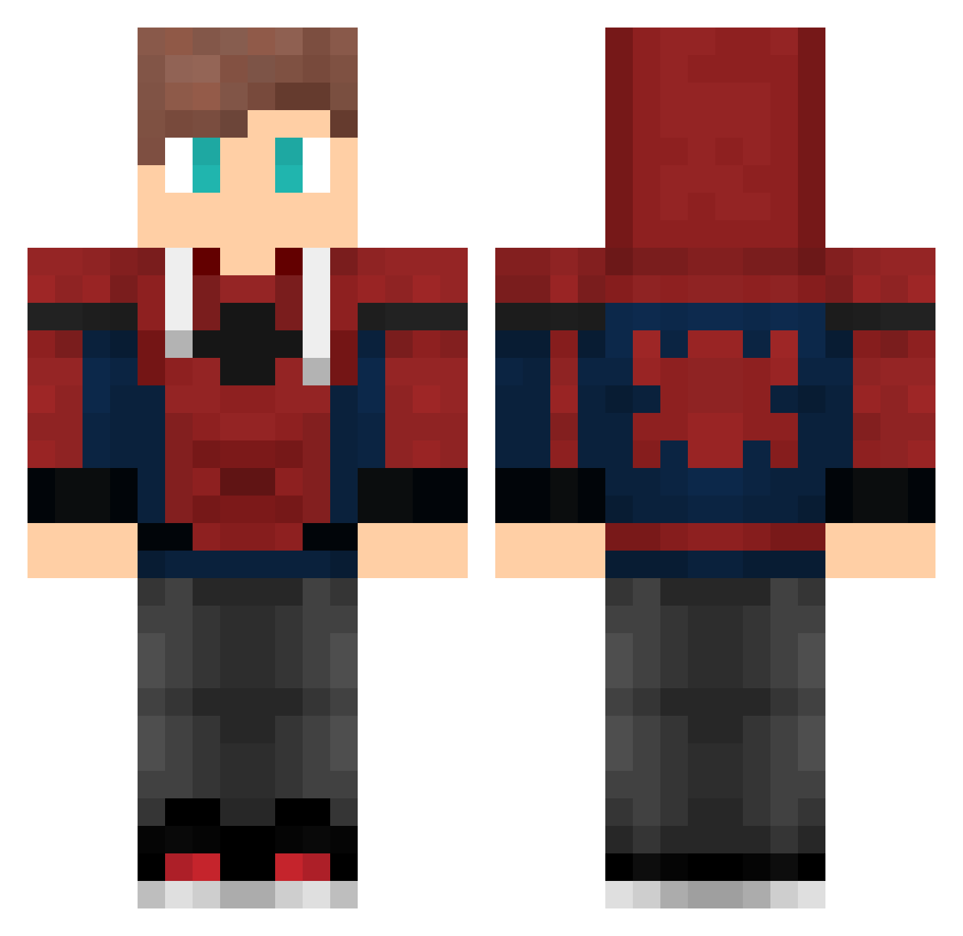 Spidey__Man Minecraft skin, front and back view