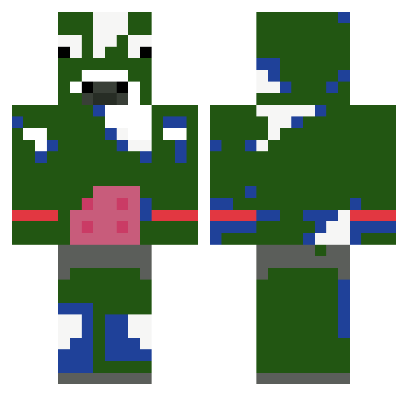 earthcows Minecraft skin, front and back view