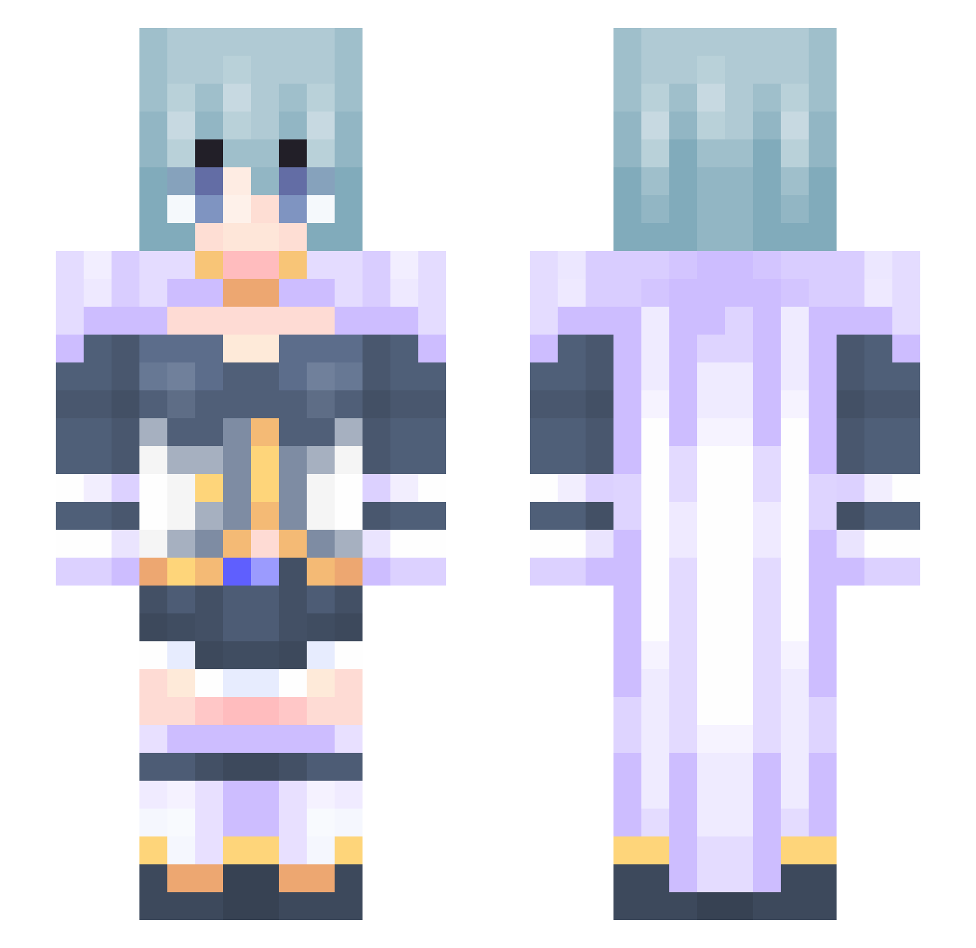 herlixia Minecraft skin, front and back view