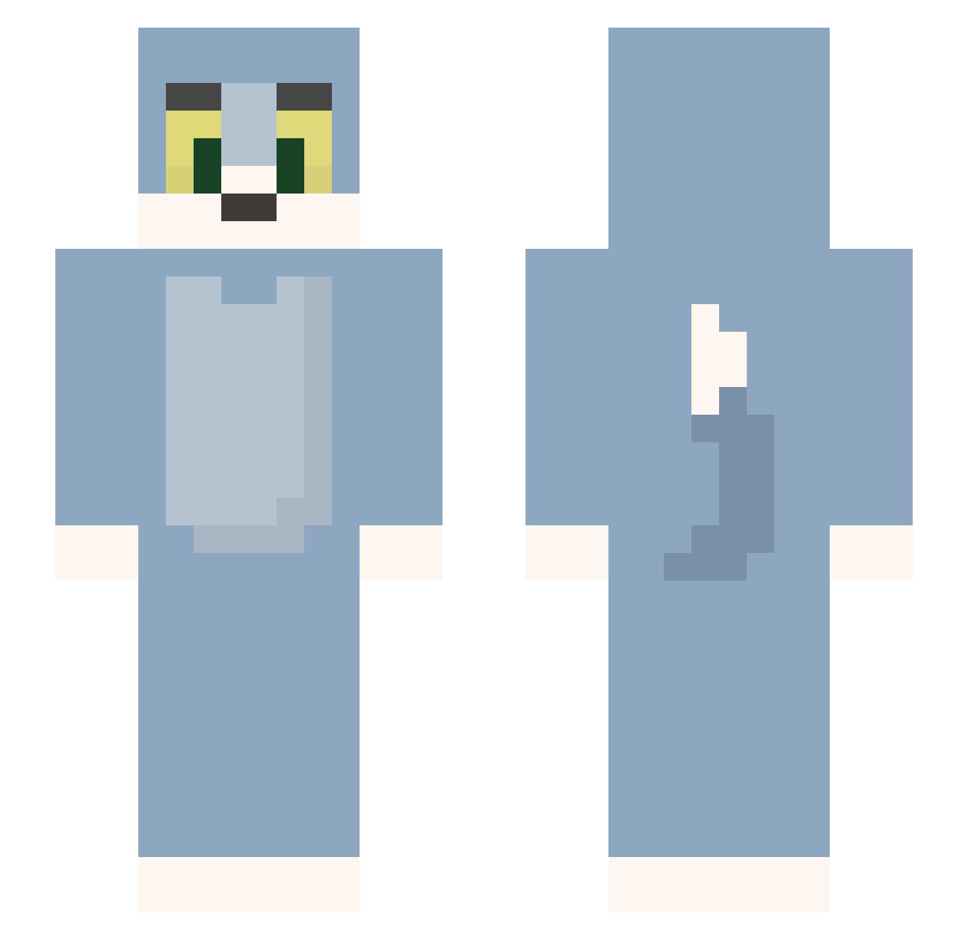 jaonosuke Minecraft skin, front and back view